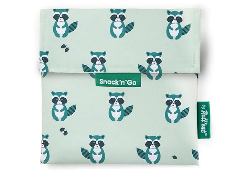 Roll'eat Lunchbeutel SnacknGo Animals Beige, Waschbär