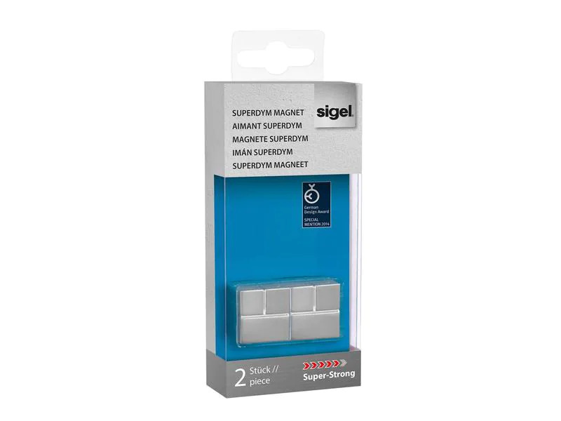 Sigel Magnetplättchen Super Strong Ø 20 x 20 x 20 mm, 2 Stück