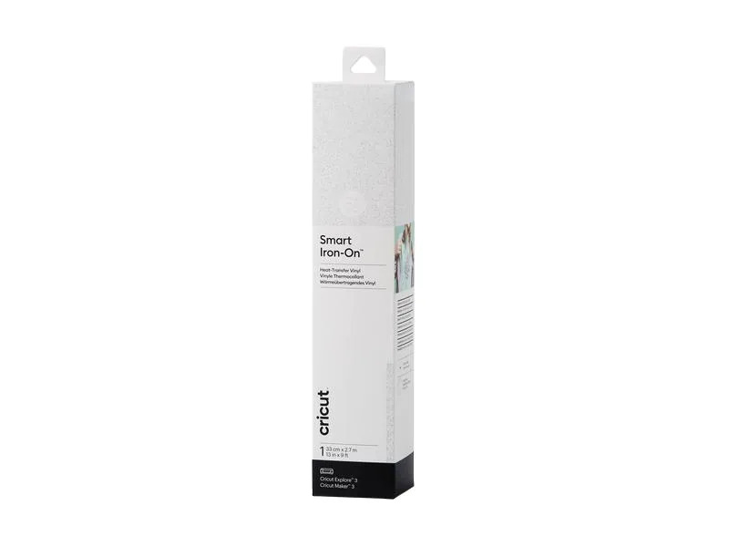 Cricut Aufbügelfolie Smart Glitter 33 x 273 cm, 1 Stück, Weiss