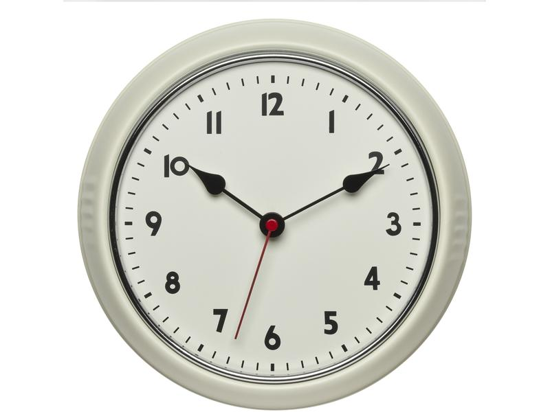 TFA Dostmann Funk-Wanduhr Retro Beige, Ø 24 cm