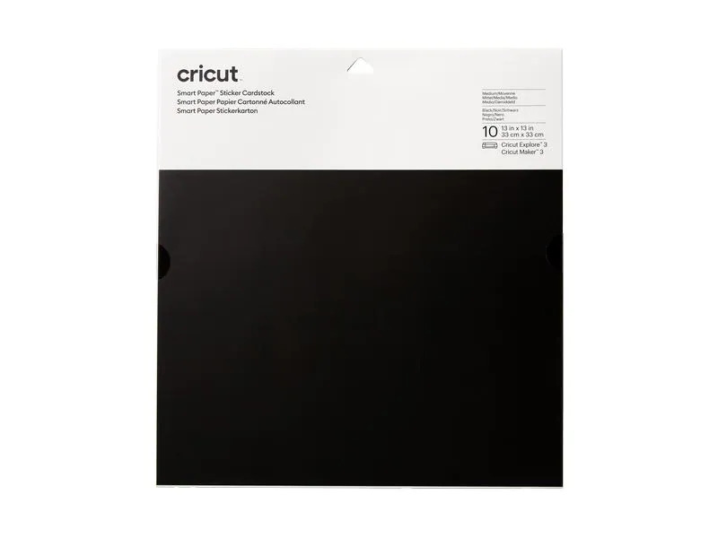 Cricut Stickerpapier Smart 30.5 x 30.5 cm, 10 Blatt, Schwarz