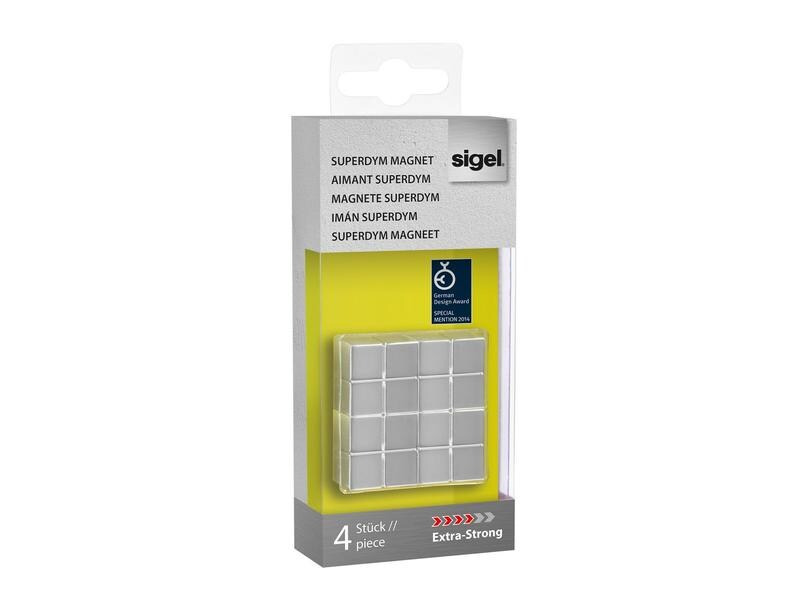Sigel Magnetplättchen Extra Strong Ø 20 x 10 x 20 mm, 4 Stück