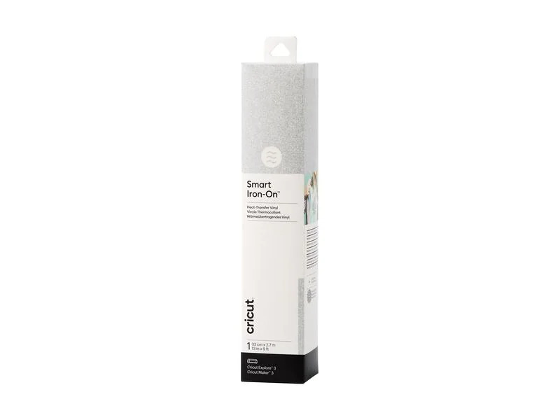 Cricut Aufbügelfolie Smart Glitter 33 x 273 cm, 1 Stück, Silbe