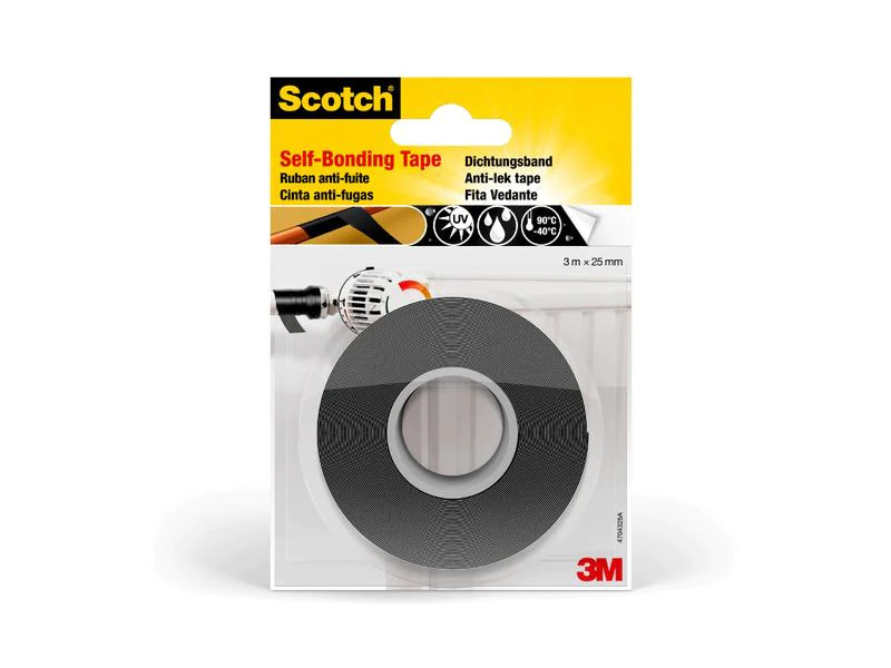 3M Doppelseitiges Klebeband Dichtung 25 mm x 3 m, Schwarz