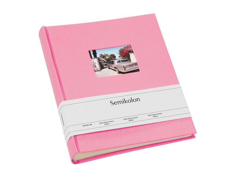 Semikolon Fotoalbum Finestra Medium Rosa, 80 cremeweisse Seiten