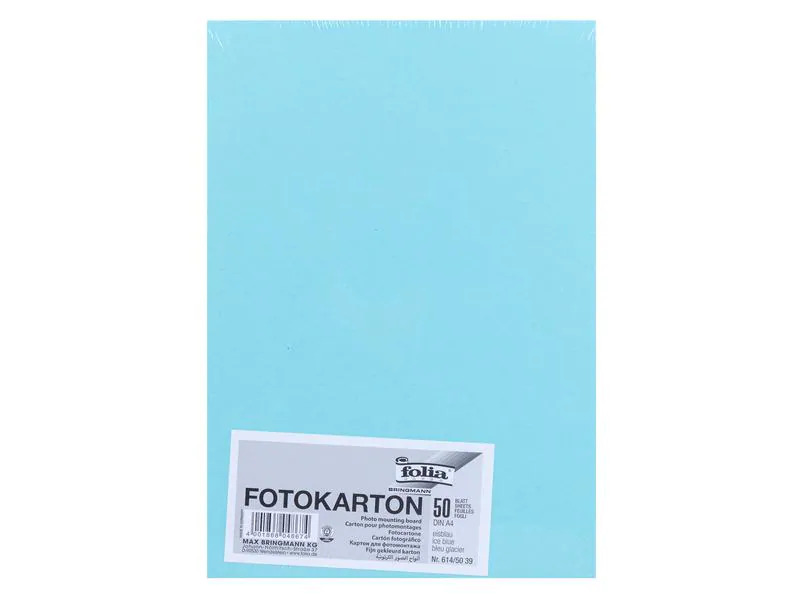 Folia Fotokarton A4, 300 g/m², 50 Blatt, Eisblau