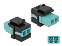 Delock Keystone-Modul LC Buchse zu LC Buchse Aqua / Schwarz