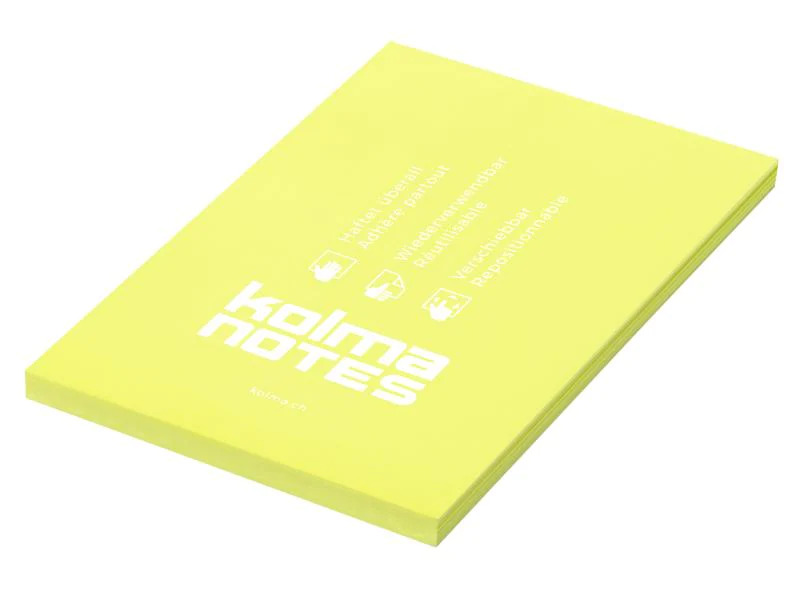 Kolma Notizzettel NOTES A6 Gelb, 100 Blatt