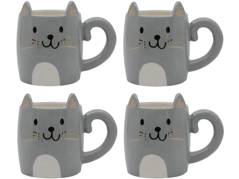 Kadastar Kaffeetasse Bätmään 330 ml, 4 Stück, Grau