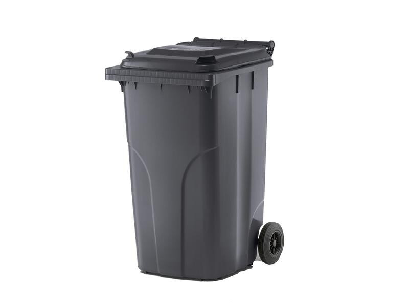 Verwo Kunststoffcontainer mit Deckel 240 l, Anthrazit