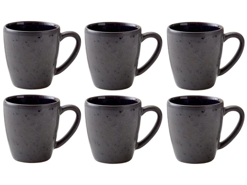 Bitz Kaffeetasse 190 ml, 6 Stück, Schwarz/Dunkelblau