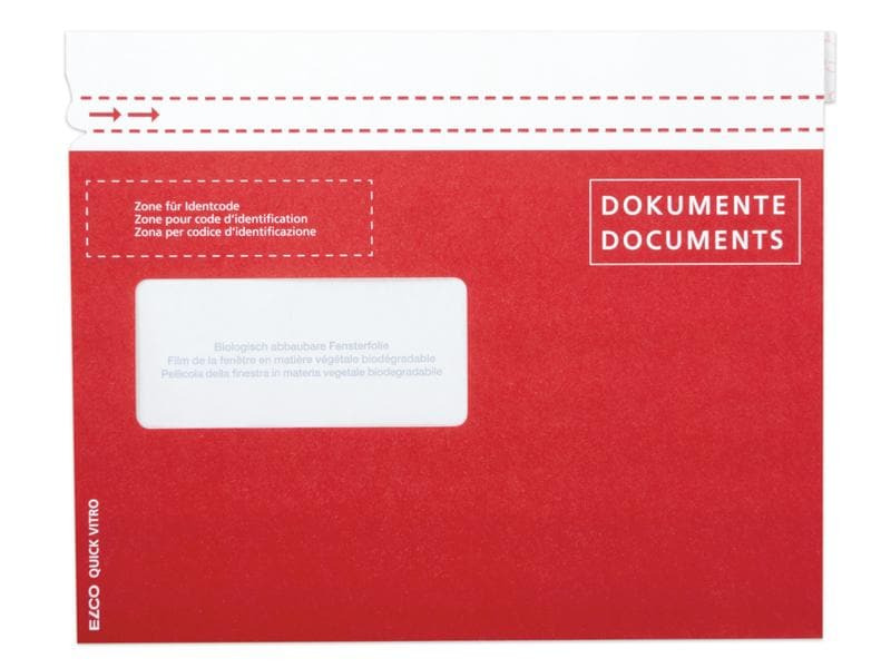 ELCO Dokumententasche aus Papier C5 Fenster links, 250 Stück