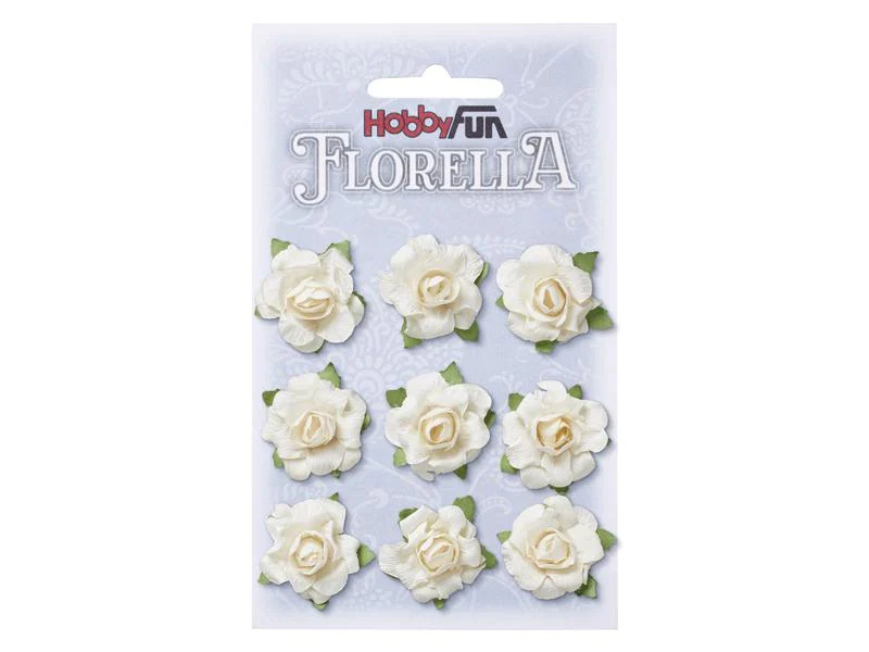 HobbyFun Streudeko Florella 9 Stück, Creme