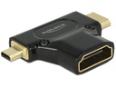 Delock Adapter HDMI - Micro-HDMI (HDMI-D)/Mini-HDMI (HDMI-C)
