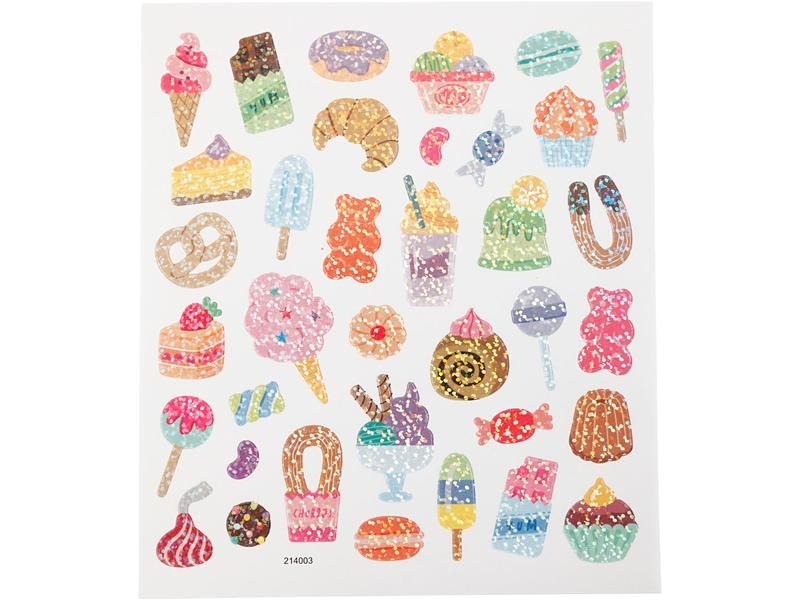 Creativ Company Glitzersticker 15 x 16.5 cm 1 Blatt, Süssigkeiten
