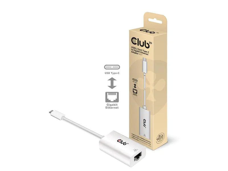Club 3D Adapter USB 3.2 Type-C – RJ-45 USB Type-C - RJ-45