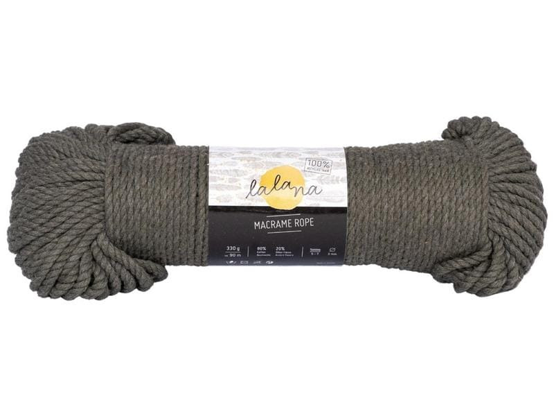 lalana Wolle Makramee Rope 3 mm, 330 g, Khaki