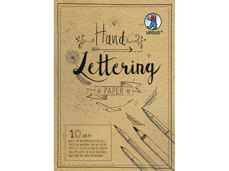 URSUS Zeichenblock Handlettering A4, 190 g/m², 10 Blatt, Braun