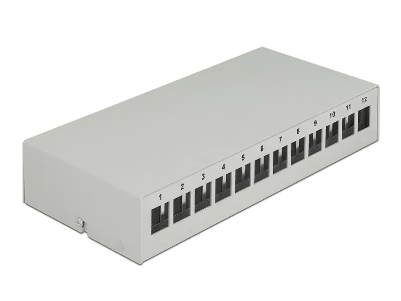 Delock Gehäuse Keystone Patchpanel 12 Port grau