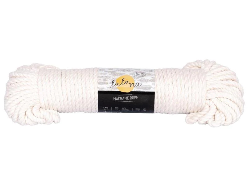 lalana Wolle Makramee Rope 5 mm, 330 g, Crème