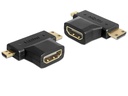 Delock Adapter HDMI - Micro-HDMI (HDMI-D)/Mini-HDMI (HDMI-C)