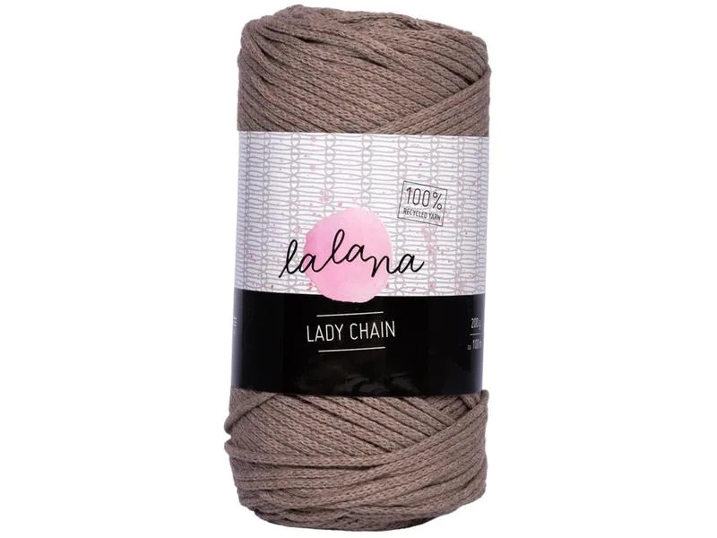 lalana Wolle Lady chain 200 g, Braun
