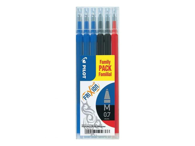 Pilot Patrone FriXion Refill 6 Stück 0.7 mm, Blau/Rot/Schwarz