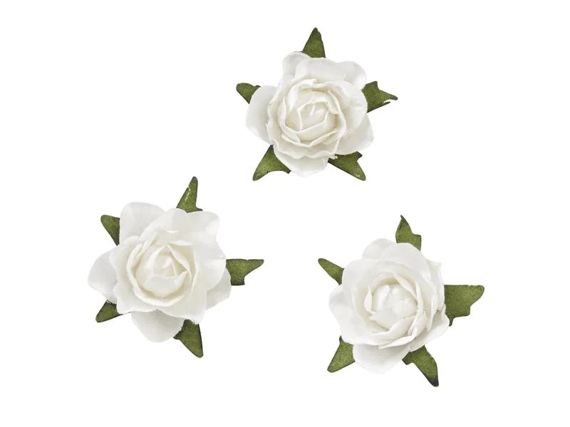 HobbyFun Streudeko Rosen 20 Stück, Weiss