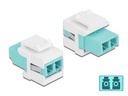 Delock Keystone-Modul LC Buchse zu LC Buchse Aqua / Weiss