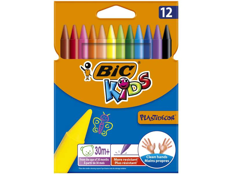 BIC Wachsmalstifte Plastidecor 12 Stück