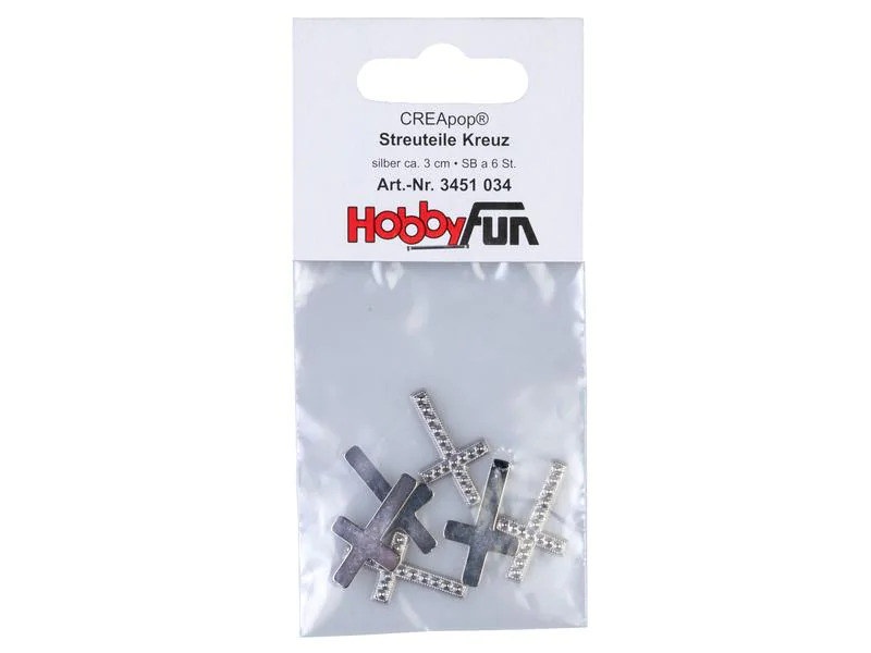HobbyFun Streudeko Kreuz 6 Stück