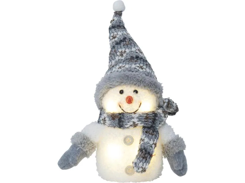 Star Trading LED-Figur Schneeman, 25 cm, Grau