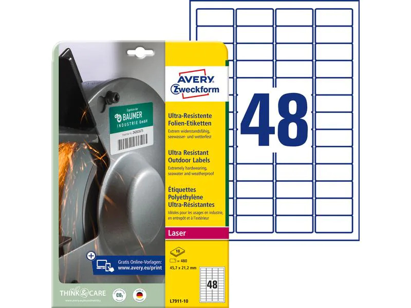 Avery Zweckform Universal-Etiketten L7911-10 45.7 x 21.2 mm