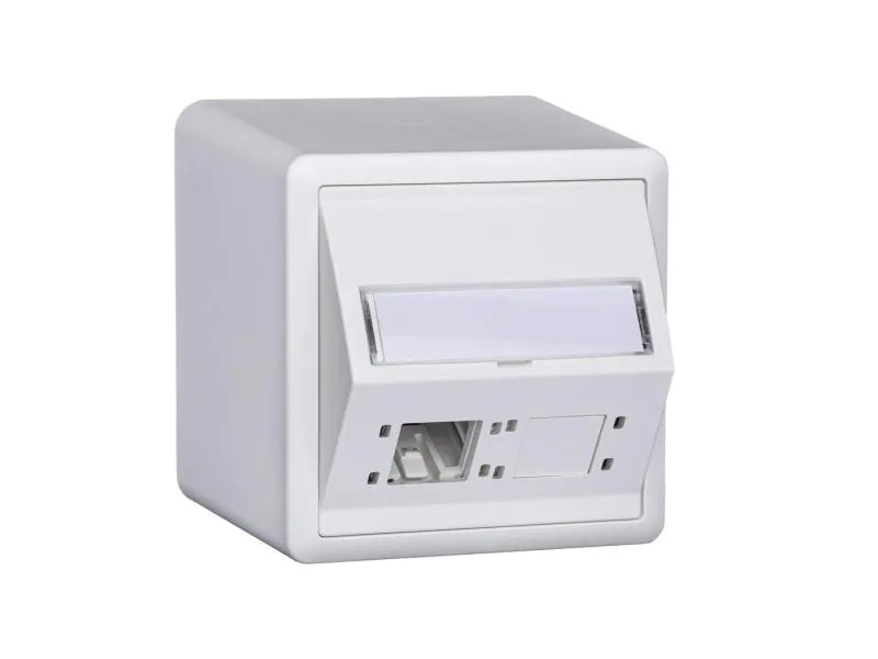 R&amp;M Netzwerkdose EDIZIOdue 74 x 74, 2 Port leer weiss für Kat 6A