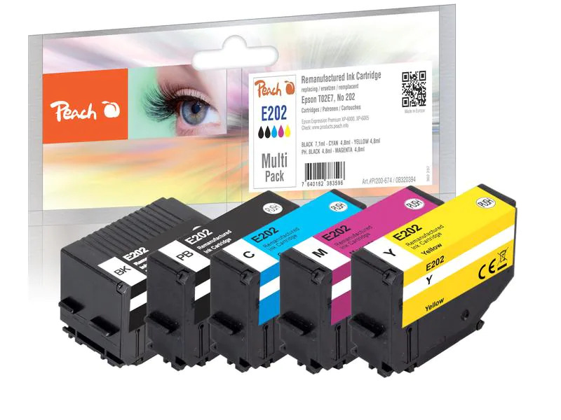 Peach Tinte Epson Nr. 202 BK, PHBK, C, M, Y