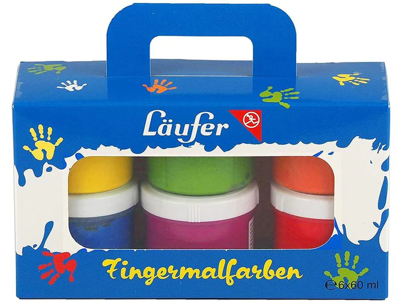 Läufer Fingermalfarbe 6 Farben x 60 ml, Mehrfarbig