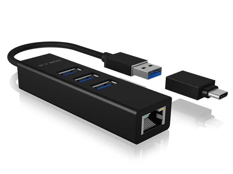 ICY BOX USB-Hub IB-HUB1419-LAN USB 3.0 - 3x USB-A