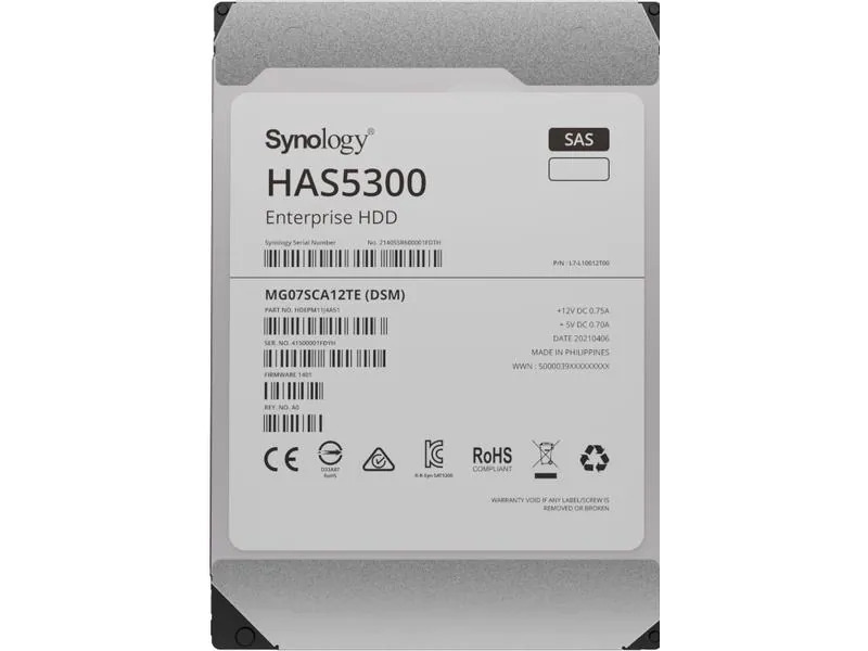 Synology Harddisk HAS5300 3.5 SAS 12 TB