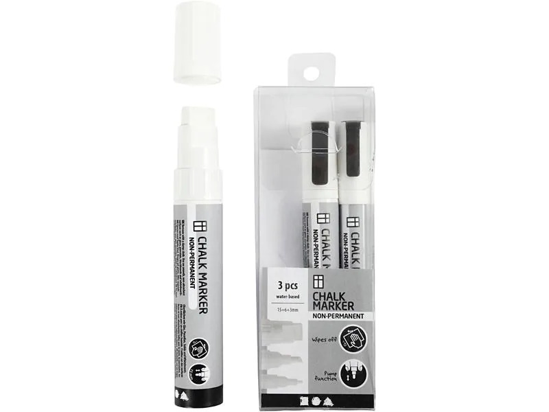 Creativ Company Kreidemarker 3 Stück, Weiss