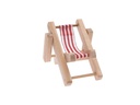 Rico Design Mini-Möbel Liegestuhl 4.5 x 7 cm 1 Stück, Rot/Weiss