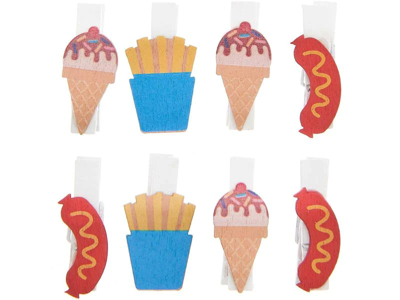 Rico Design Dekoklammer Snacks 8 Stück