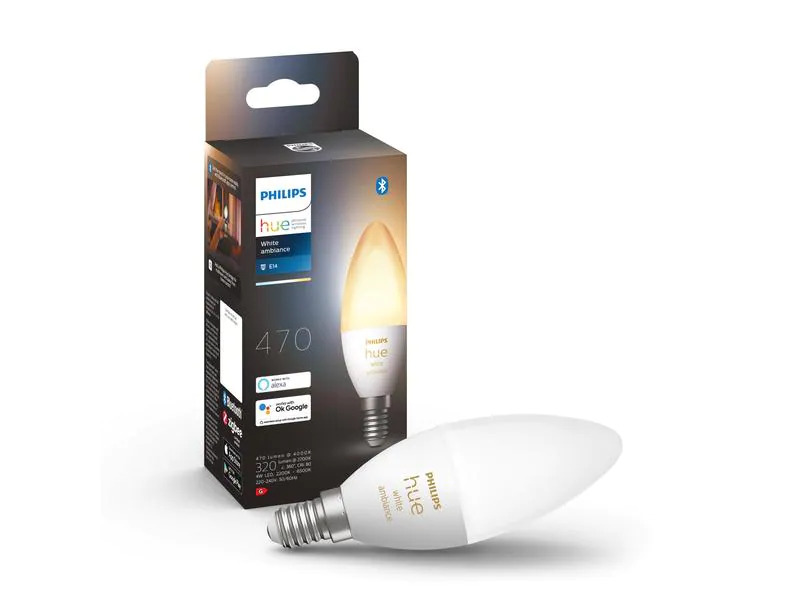 Philips Hue Leuchtmittel White Amb. Einzelpack E14 320 lm