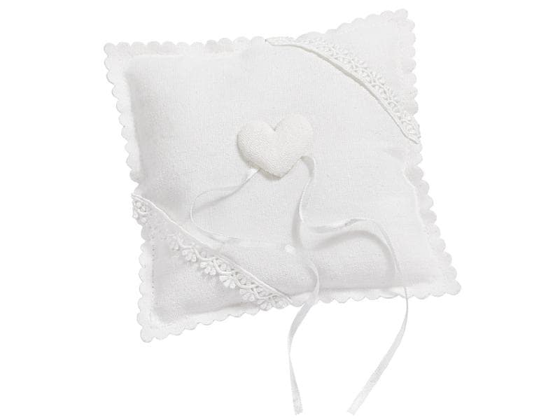 HobbyFun Hochzeitsaccessoire Ringkissen 14 cm, Weiss