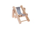 Rico Design Mini-Möbel Liegestuhl 4.5 x 7 cm 1 Stück, Blau/Weiss