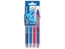 Pilot Rollerball FriXion Clicker Set 0.7 mm, Mehrfarbig, 4 Stück
