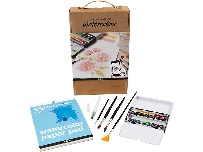 Creativ Company Aquarellfarbe Lernset Aquarellmalerei 7-teilig
