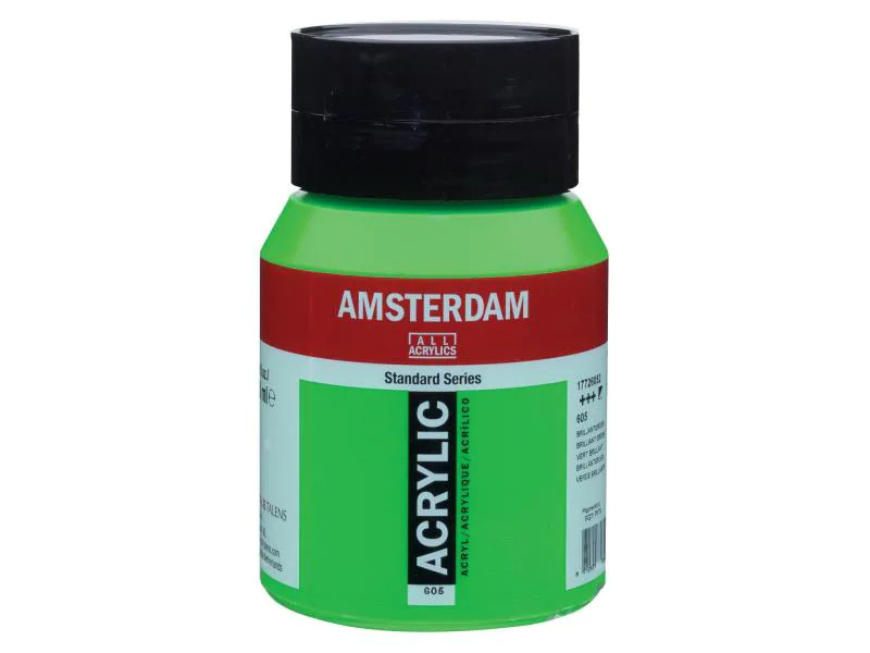 Amsterdam Acrylfarbe Standard 605 Brillantgrün halbdeckend, 500 ml