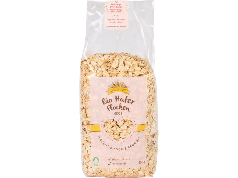 Leib und Gut Bio Hafer Flocken grob 500 g