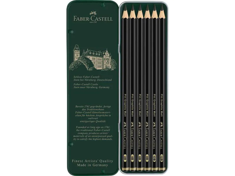 Faber-Castell Graphitstift Graphit-Set Matt 6 Stück