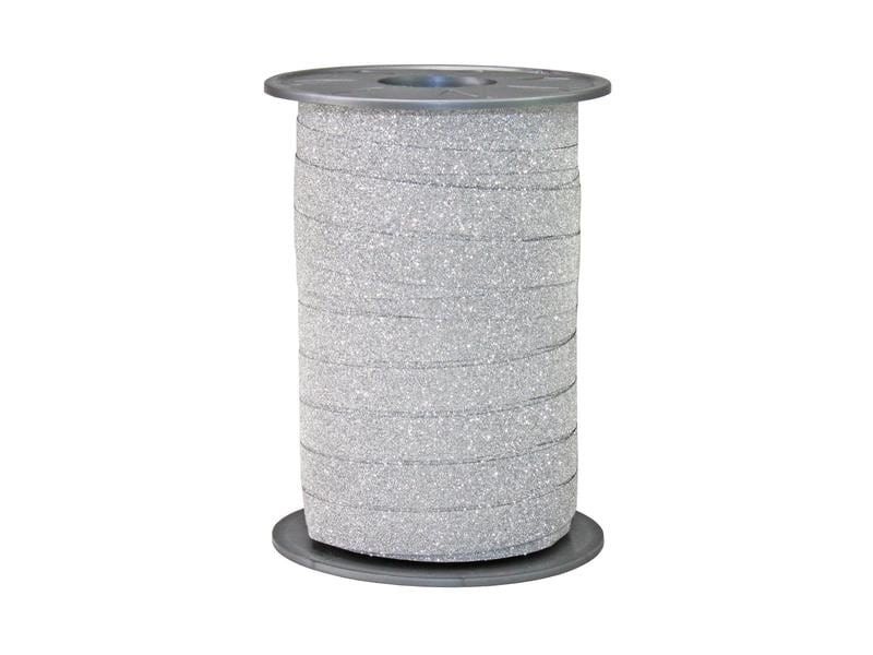 Pattberg Geschenkband Poly Glitter 1 cm x 100 m, Silber